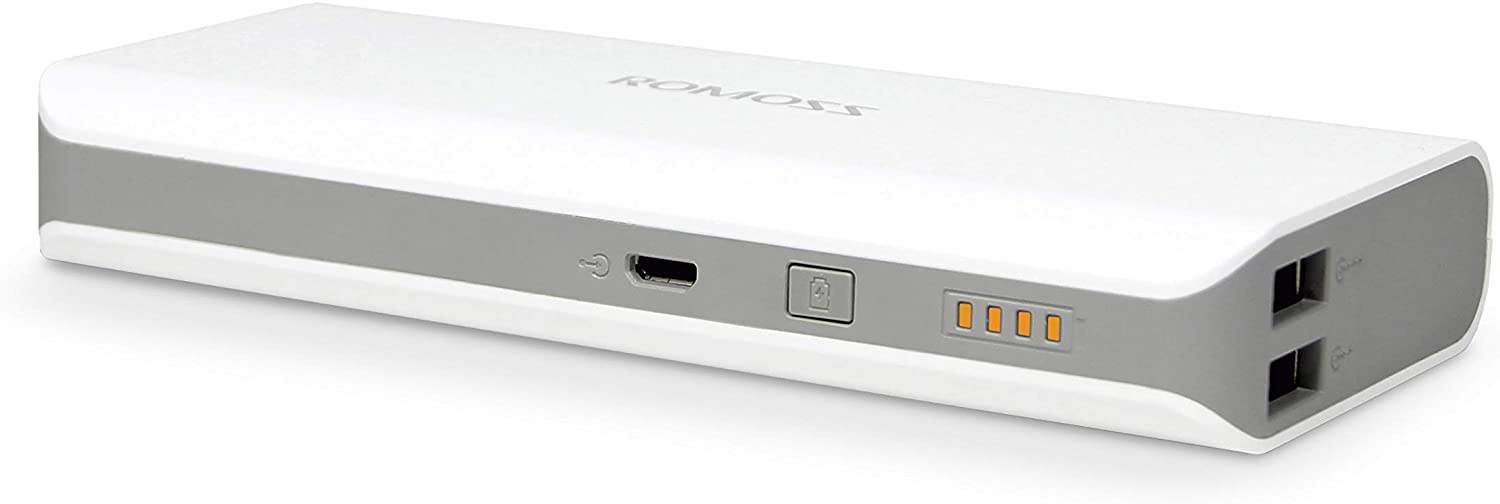 حزمة ROMOSS SOLO4 1+1 8000 mAh Powerbank - أبيض