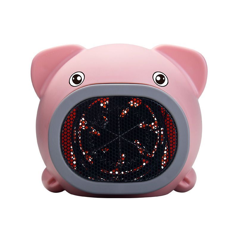 Mini Electric Warmer Cartoon Pig Heating Fan Desktop Warm Air Blower For Household Office
