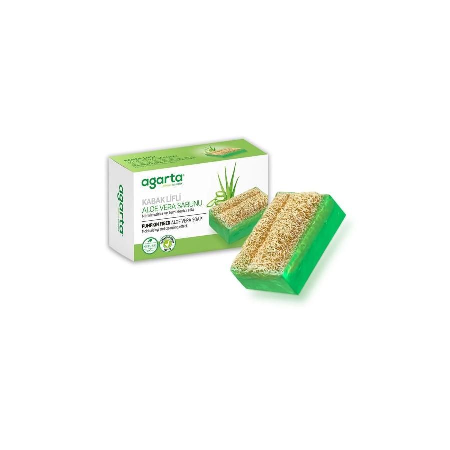 Handmade Aloe Vera Soap With Natural Pumpkin Fiber Purifying Effect 125 gr