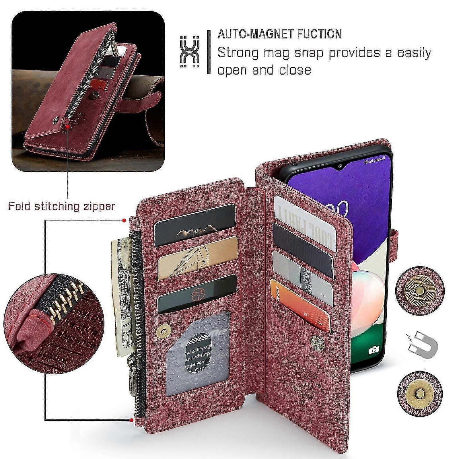 Pu Leather Wallet Case For Samsung Galaxy A22 5G With Magnetic Flip