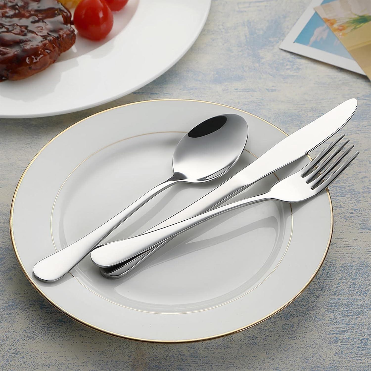 Portable Travel Utensils Set Reusable Silverware Flatware Set with Case