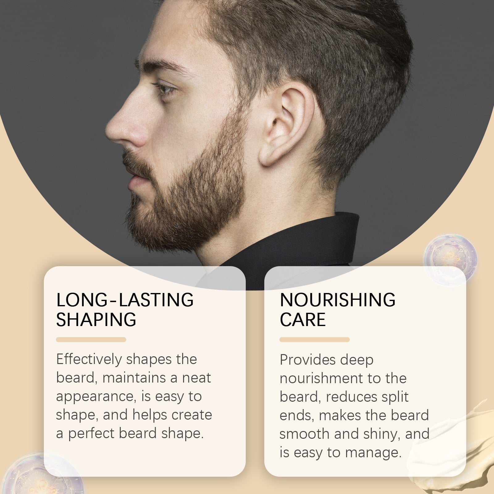 Men's Beard Care Wax, Nourishing, Moisturizing, Style & Grooming Essential ,60g