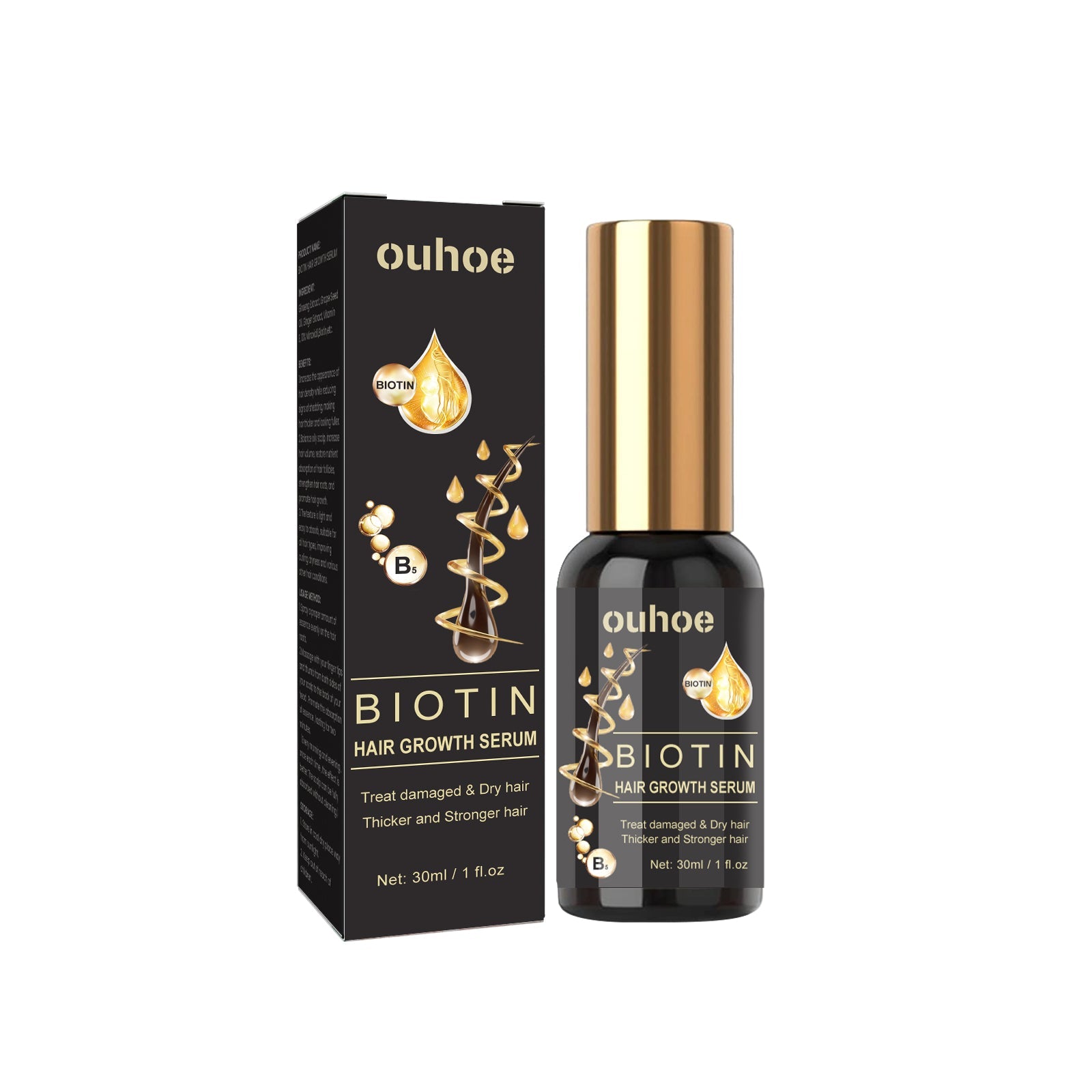 Biotin Hair Serum for Thick Hair, Hair Growth, Moisturizing Treatment, Strong Roots ,30ml