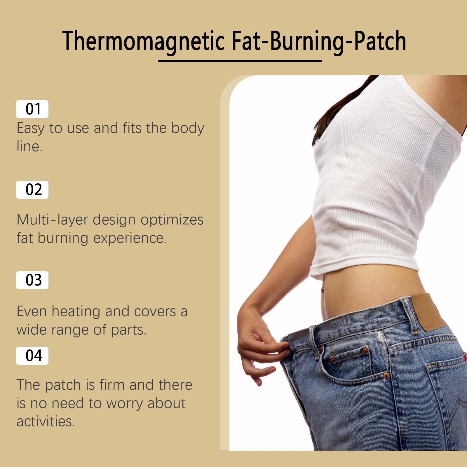 Body Care Patch, Boost Skin Elasticity, Light Firming, Shape Line, Easy to Use ,5pcs