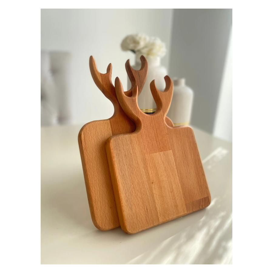 2 li Cutting Board Wooden Cutting Board Deer Presentation coaster Decor plate