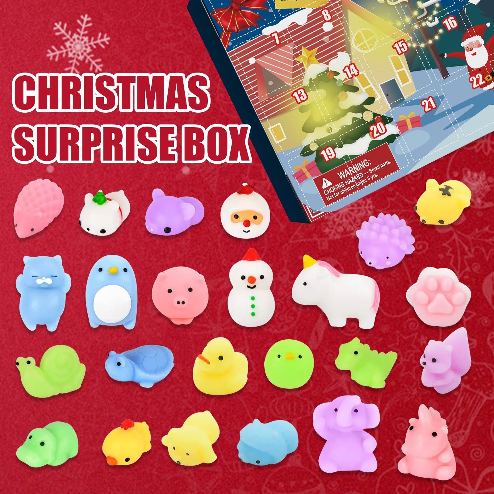 Celebrate Christmas with Fun, Stress-Relief Silicone Knead Advent Calendar, Surprise Blind Box Toys ,24grid