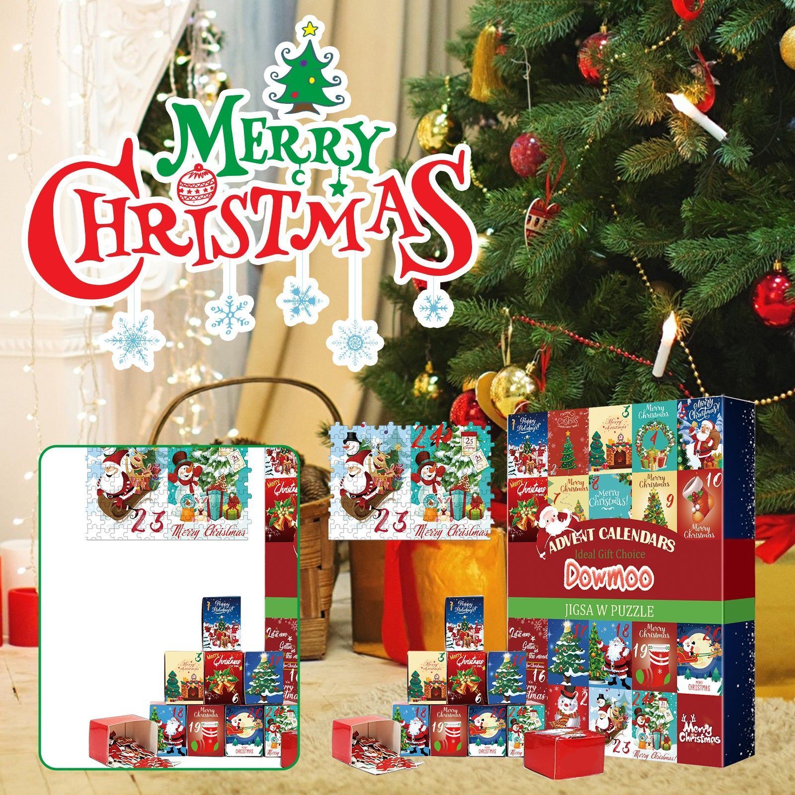 Create Festive Joy with Our Puzzle Advent Calendar, Christmas Surprise Gift ,24 frames