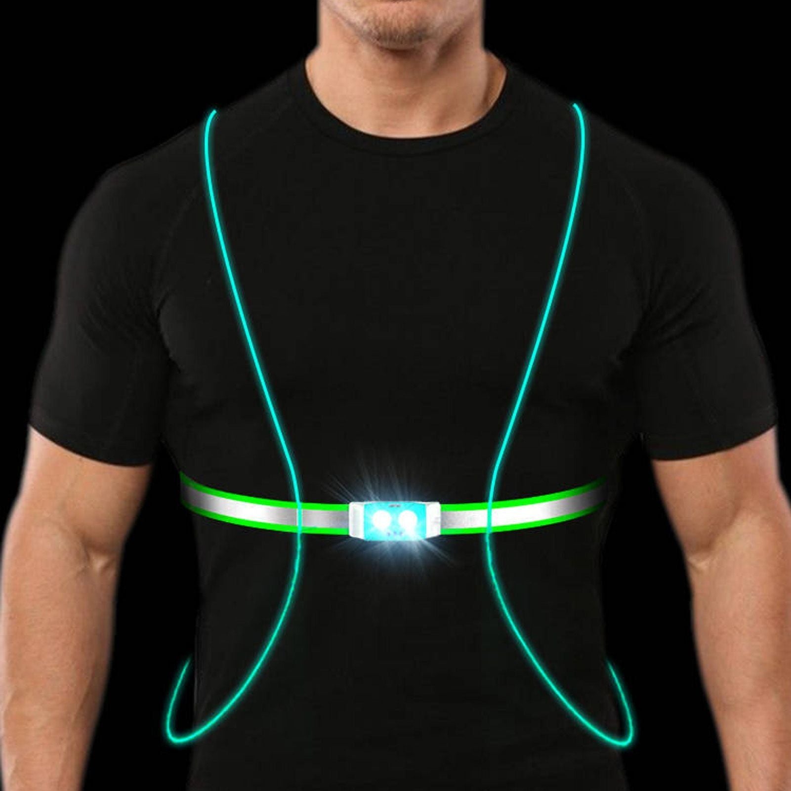 Night Running Light LED Reflective Vest With Elastic Belt For Running Cycling
