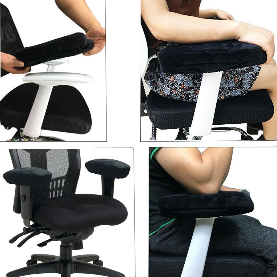 2pcs Memory Foam Armrest Cushion Elbow Armrest Cover Pads For Office Chair