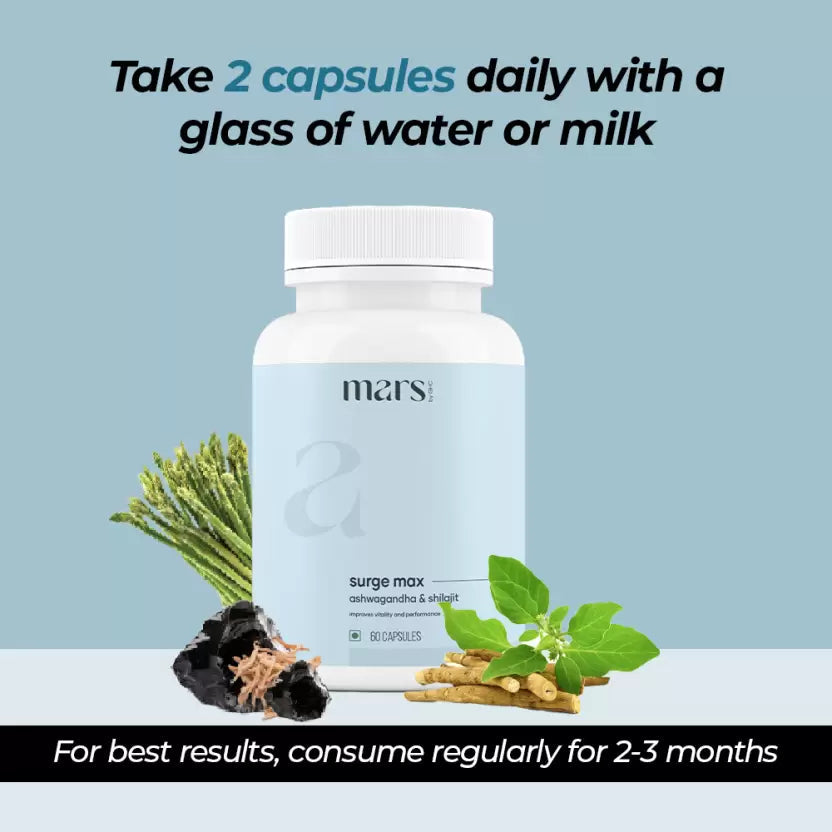 GHC Mars Surge Max Ashwagandha و Shilajit 60 كبسولة عبوة من 2