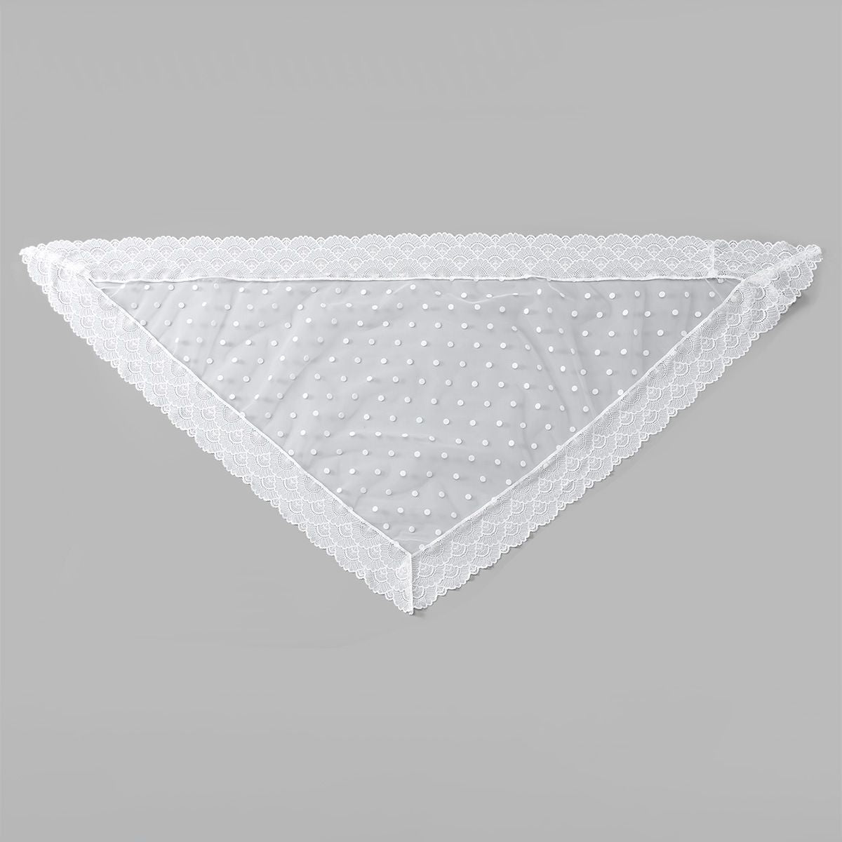 Vintage White Lace Polka Dot Hijab Scarf Bridal Veil for Women