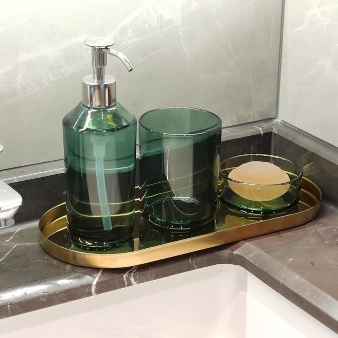Golden Storage Tray Home Decorative Plate for Jewelry Candle Cosmetic Food