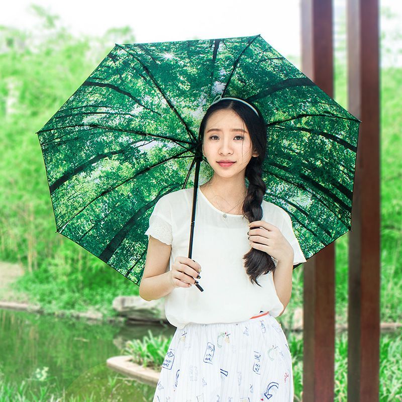 Print Folding Umbrella Anti UV Umbrella Portable Outdoor Travel Umbrella