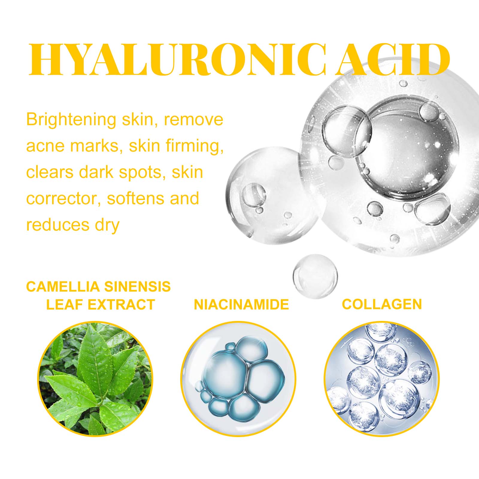 Hydrating Hyaluronic Acid Serum for Moisturize Skin, Anti-Aging, Brightening, Deep Nourishment ,100ml