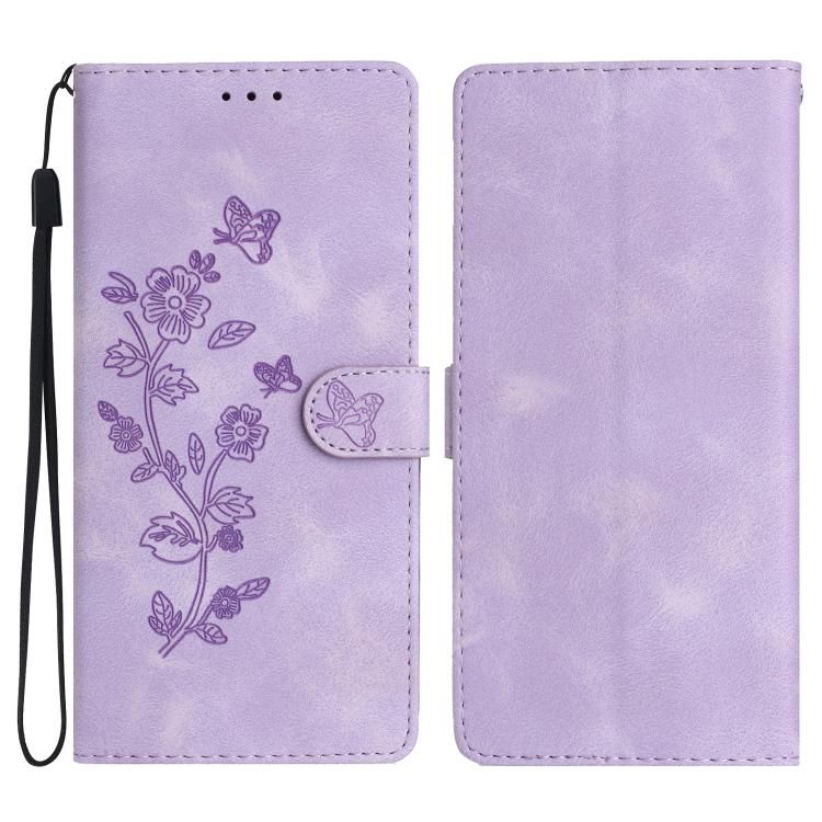 For iPhone 18 Pro Max / iPhone 17 Pro Max Flower Butterfly Embossing Pattern Leather Phone Case