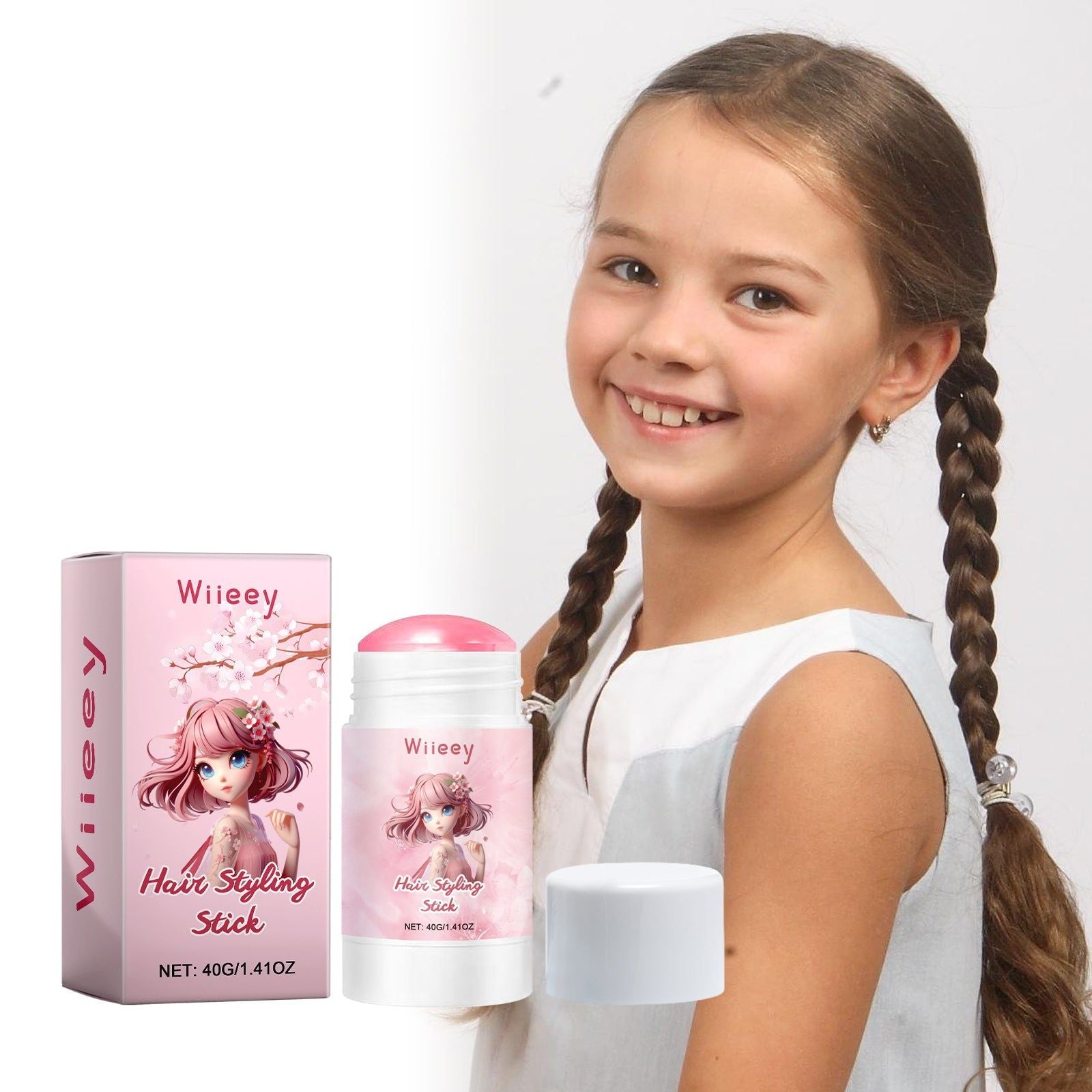 Cherry Blossom Hair Stick for Styling, Moisturizing, Frizz Control, Curly Hair ,40g