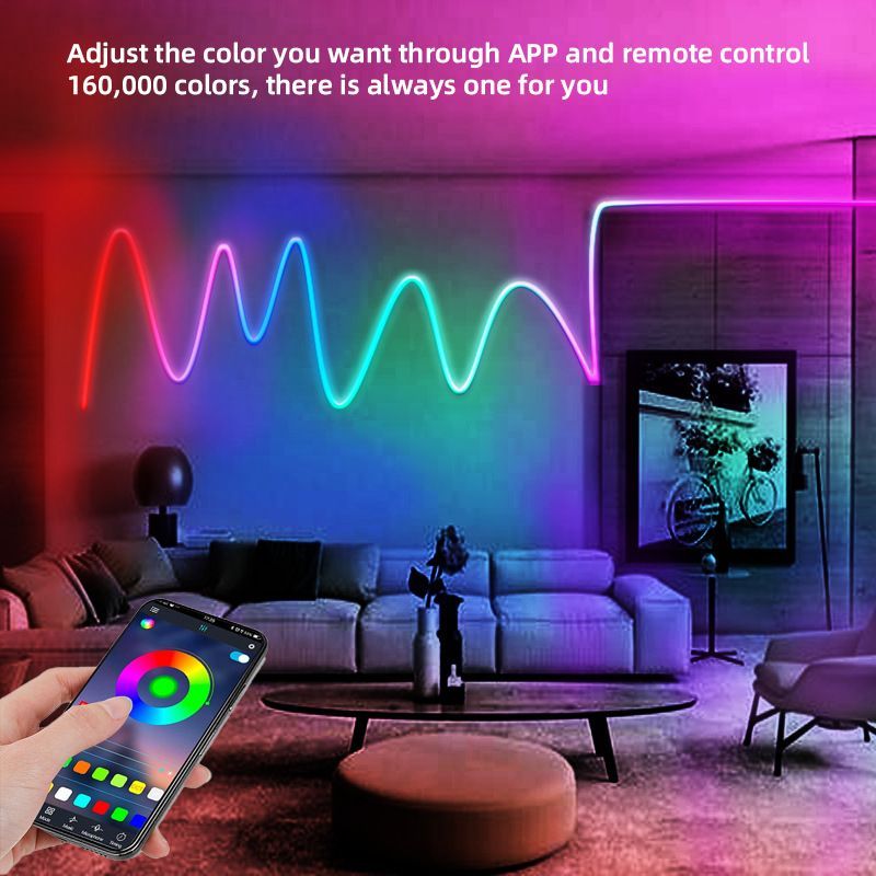 Neon Rope Light DIY Led Light With Music Sync For Bedroom Living Room 16.4ft