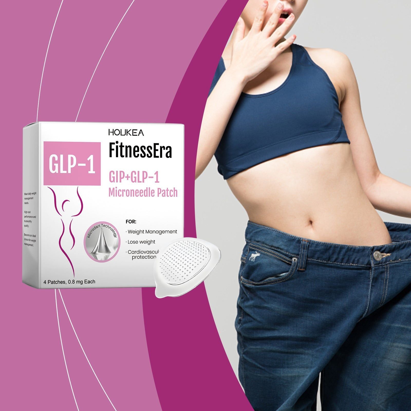 Body Care Patch, Slimming & Toning, Fat Burn, Easy to Use, Portable ,4pcs