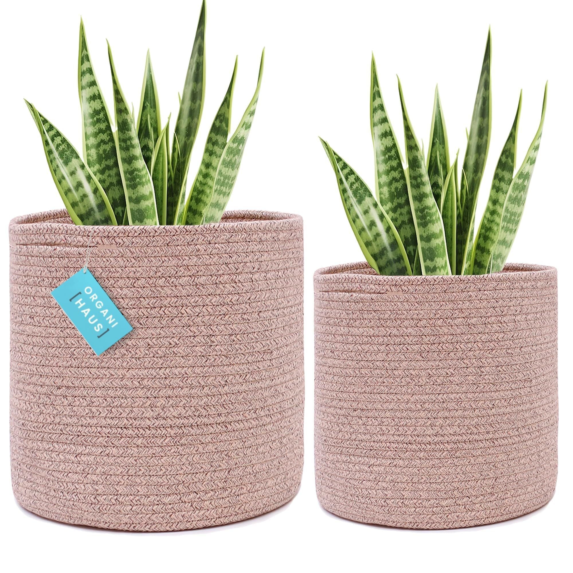 Indoor Woven Round Decorative Plants Cachepot