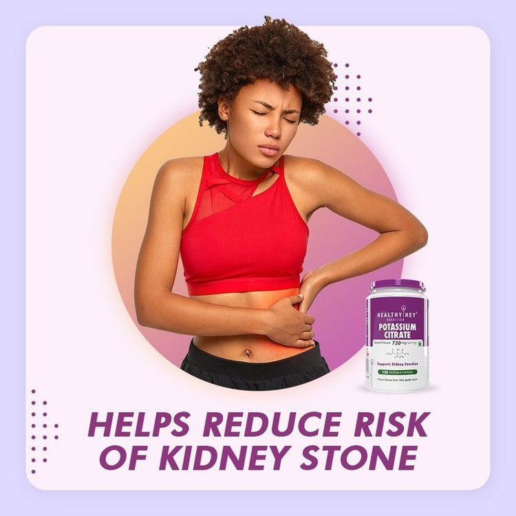 HealthyHey Potassium Citrate 730mg - 120 Vegetable Capsules