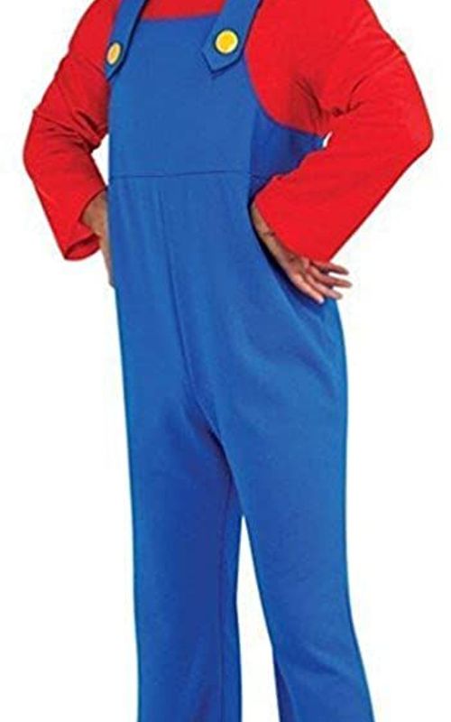Super Mario Costume Halloween Luigi Brothers Plumber Jumpsuit Cosplay Suit For Adult Kids