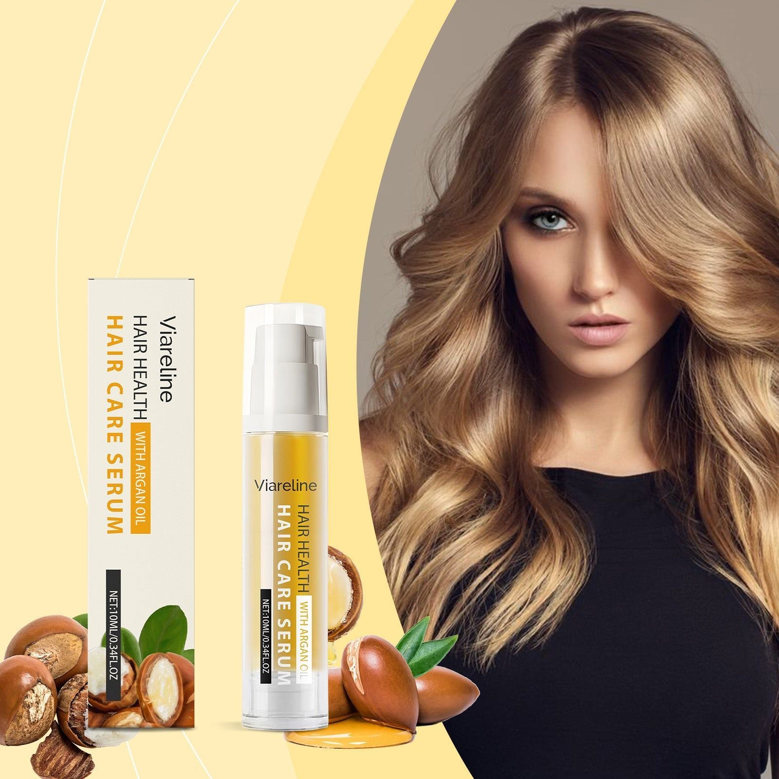 Argan Oil Hair Care Serum, Nourishing, Shine, Frizz Control, Smooth, Moisturizing ,10ml/box