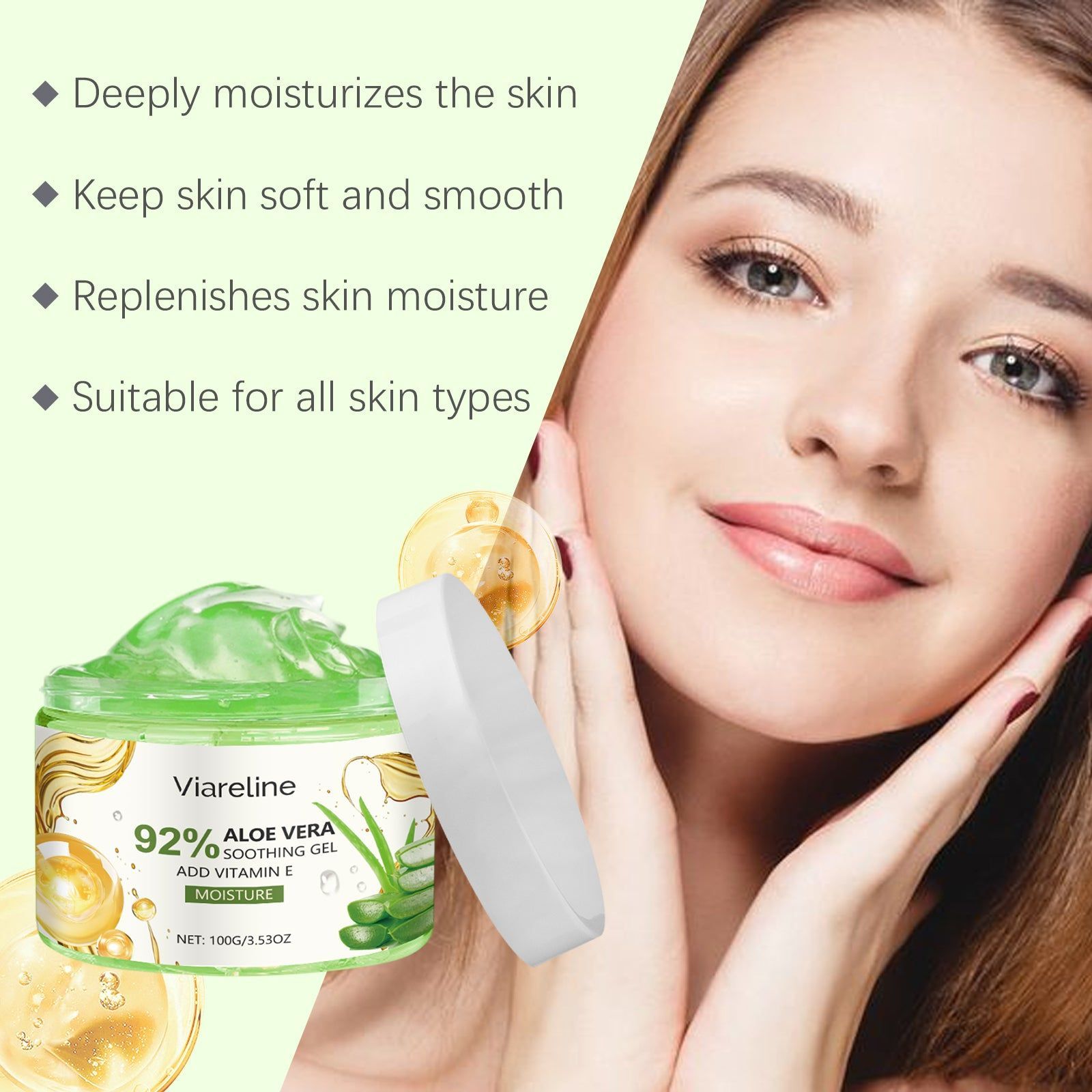 Aloe Vera Moisturizing Gel, Hydrate Skin, Soothing After Sun Care, Moisturize, Refresh, All Skin Types ,100g