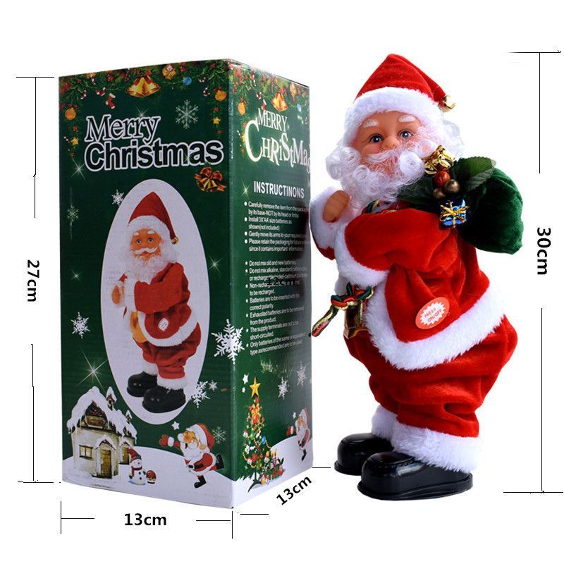 Electric Christmas Santa Claus Toy Hip Shaking Dancing Xmas Santa Dolls Kids Gift