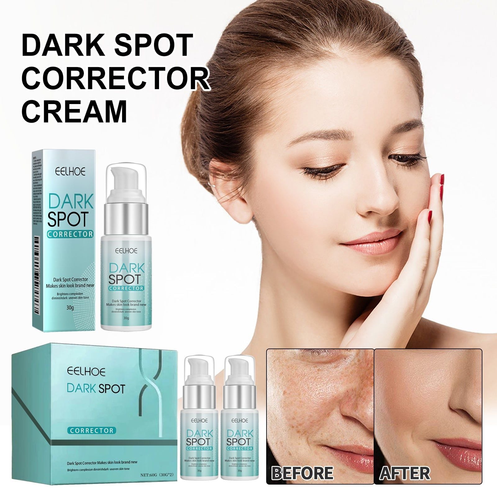 Brightening Face Cream for Spot Dilution, Moisturizing, Anti-Aging, Skin Repair ,30g*2pcs