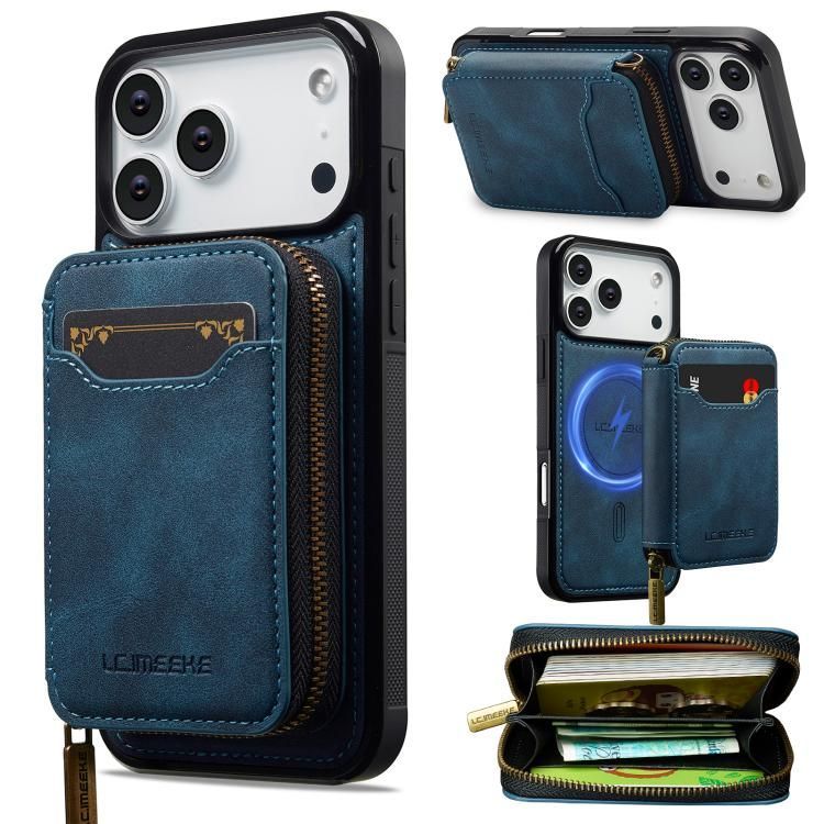 For iPhone 18 Pro Max / iPhone 17 Pro Max LC.IMEEKE L6 Series Zipper Card Bag MagSafe Magnetic Phone Case