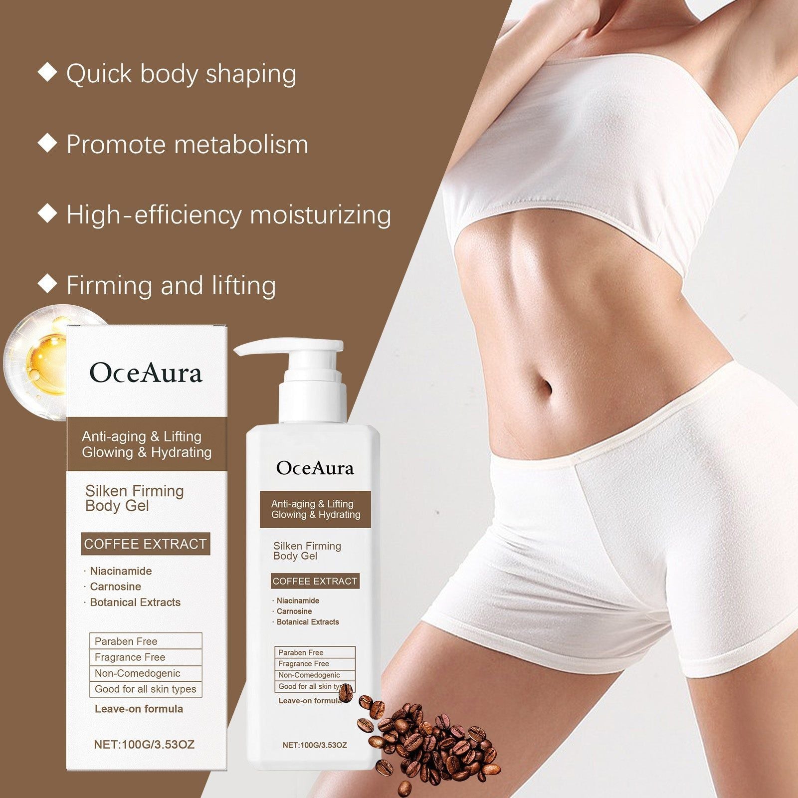 Body Care Gel, Anti-Cellulite, Deep Moisturizer, Firming, Slimming, Softening ,100g