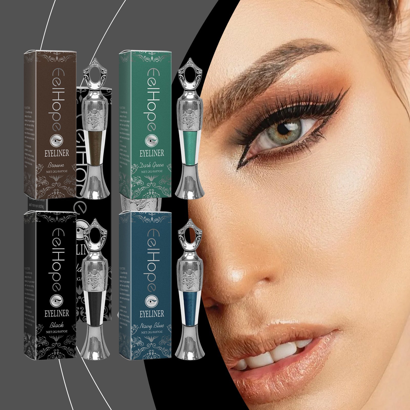 Silky Moisturizing Eyeliner, Long-Lasting Natural Color, Easy to Apply, Gentle for Sensitive Eyes ,2g