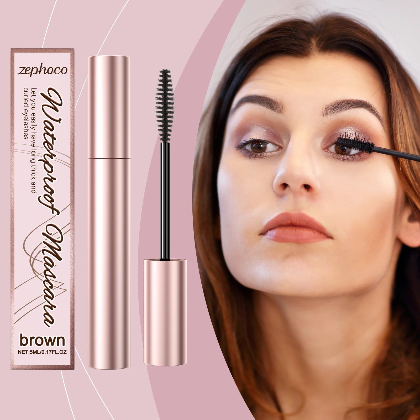 Brown Curl Mascara, Natural Beauty Enhancer, Voluminous, Long-Lasting, Easy Application ,5ml