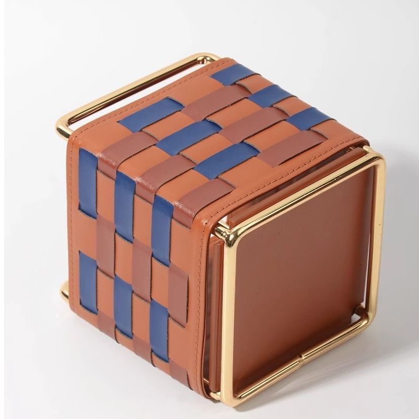 PU Leather Storage Basket Decorative Home Desktop Organizer for Bathroom Bedroom