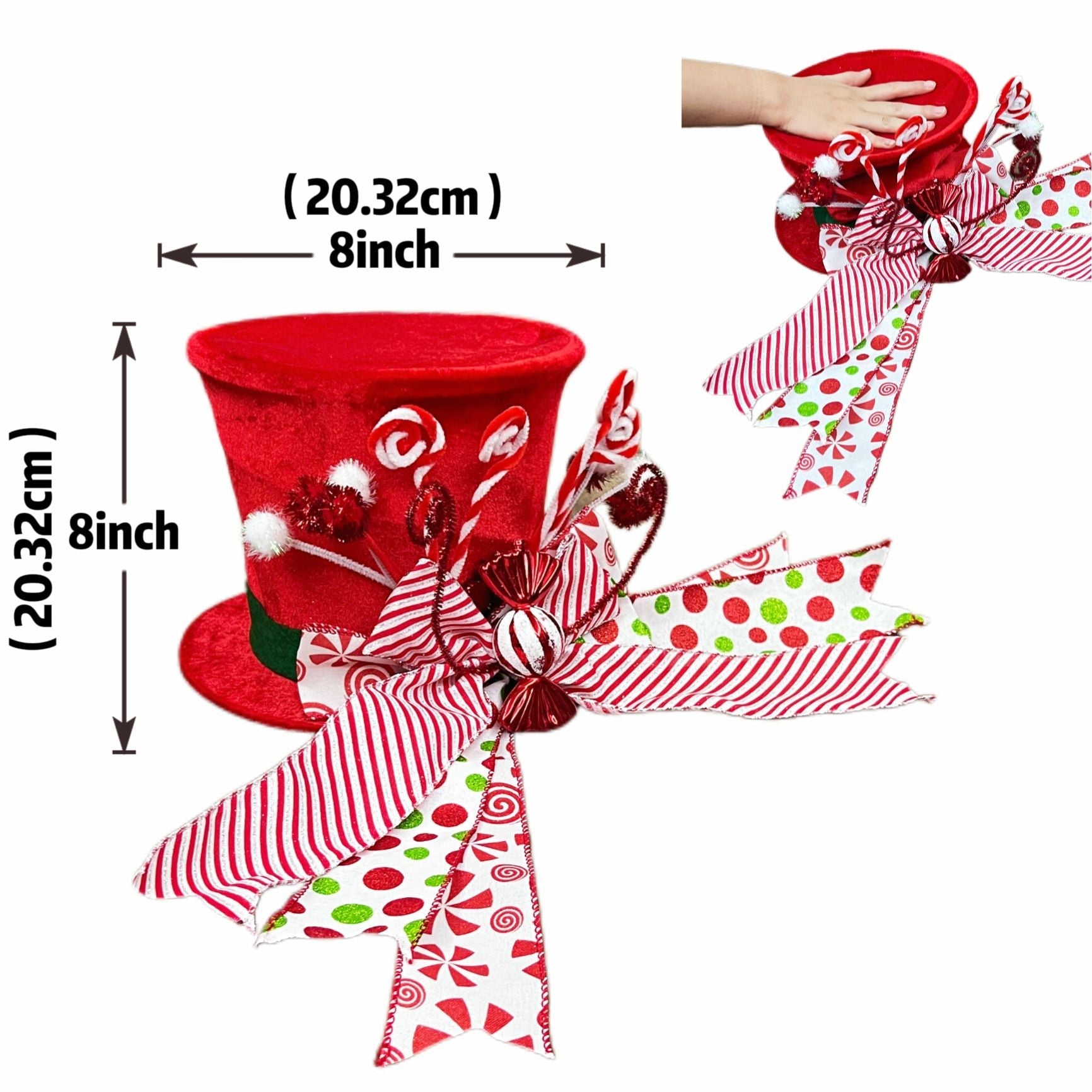 Christmas Tree Topper Hat Velvet Xmas Hat Desktop Decorations for Holiday
