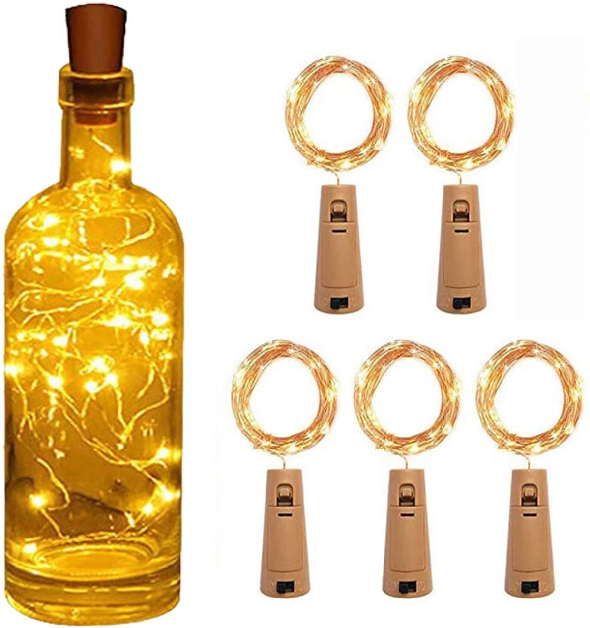 2M Bottle Cork LED String Lights Wine Stopper Copper Wire Fairy Lights For Party Decor
