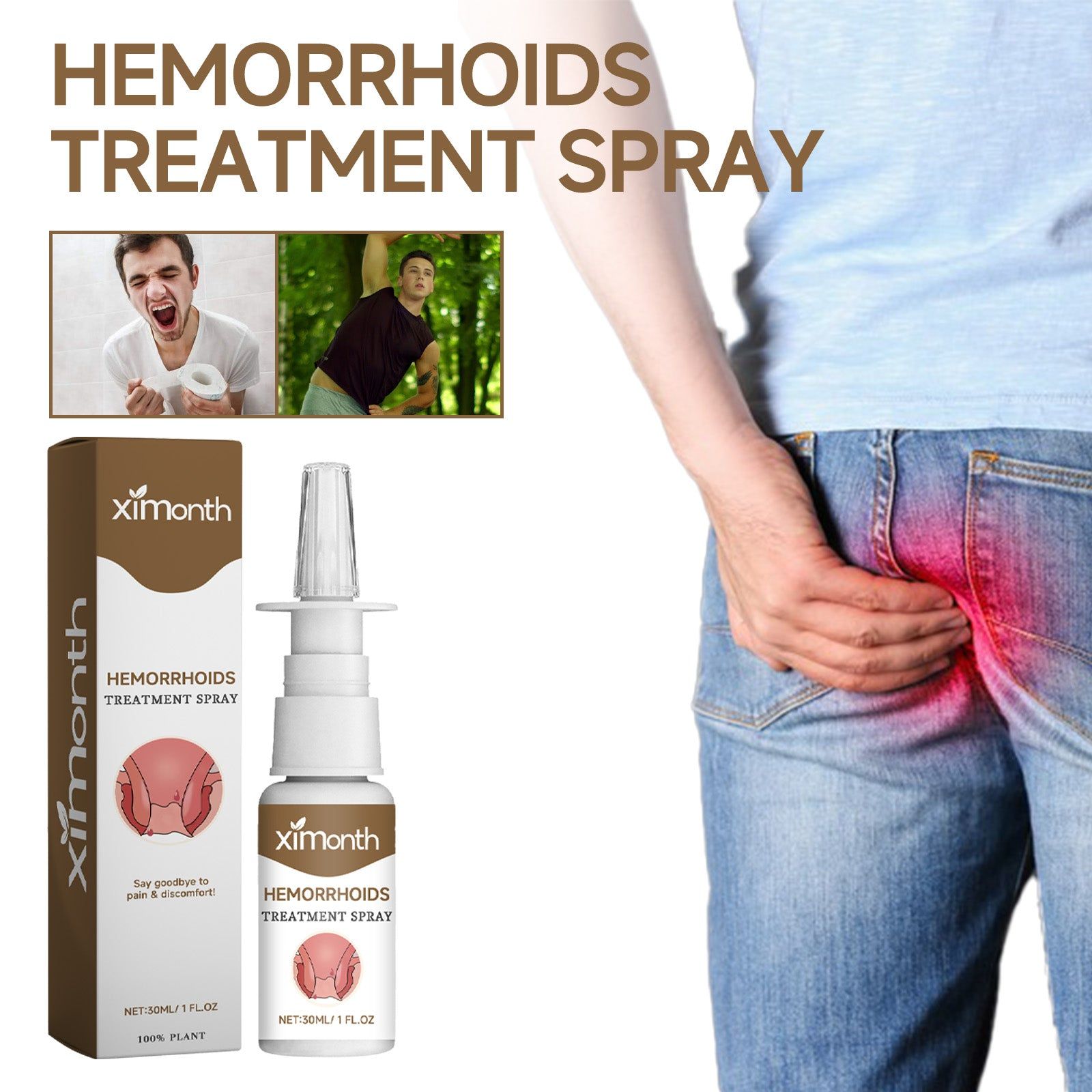 Body Care Spray, Gentle Nourishing, Soothing Perianal Daily Relief ,30ml