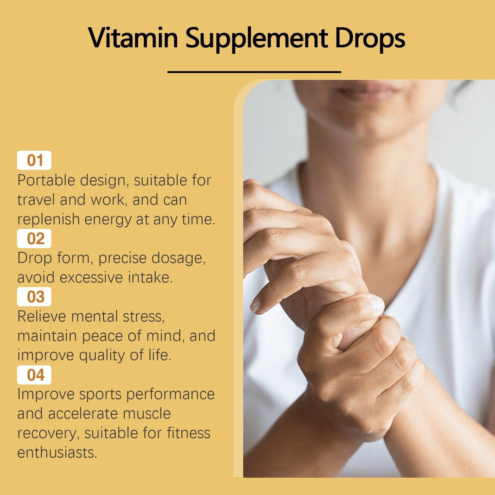 Body Care Vitamin Drops, Boost Energy, Relieve Pain, Promote Vitality ,30ml