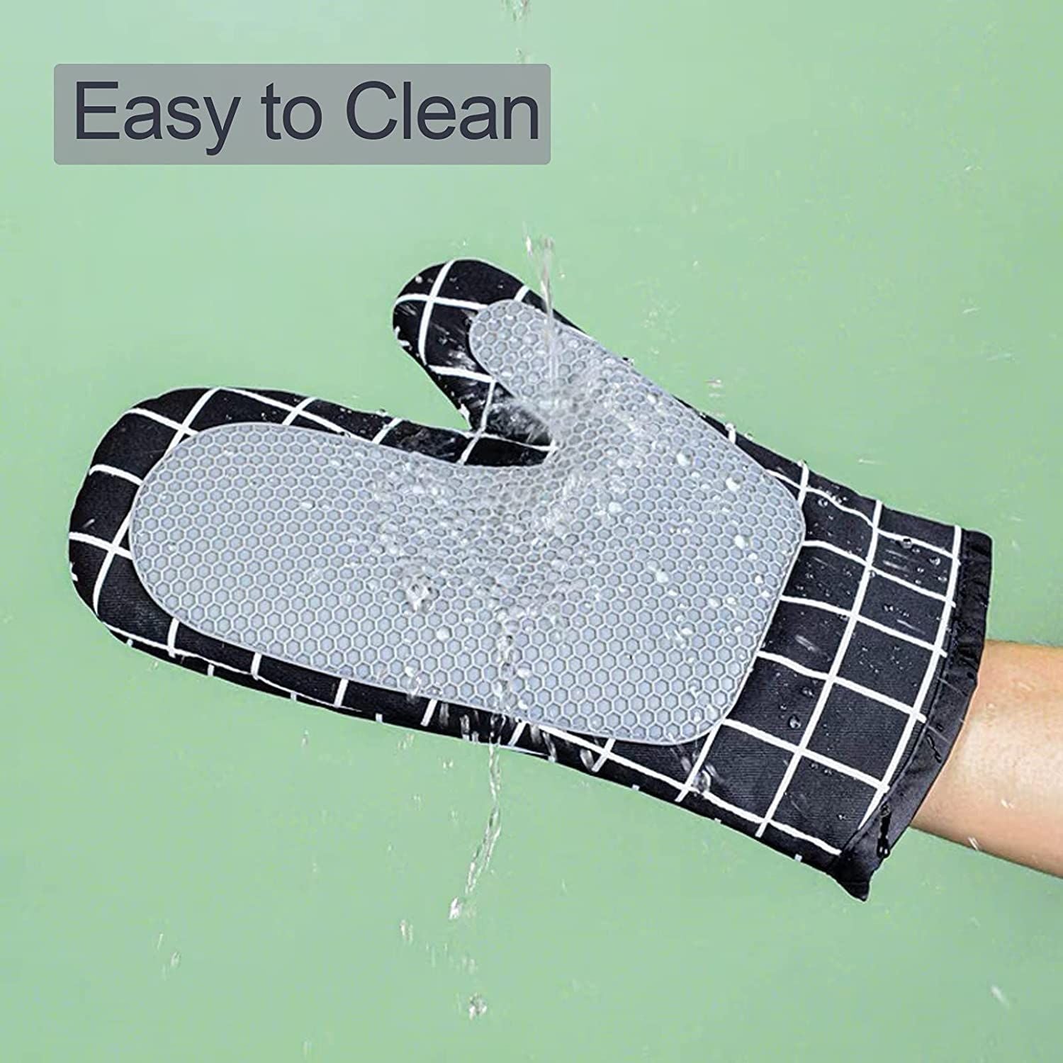 Oven Gloves Heat Resistant Mitts Silicone Kitchen Heat Insulating Gloves For Baking