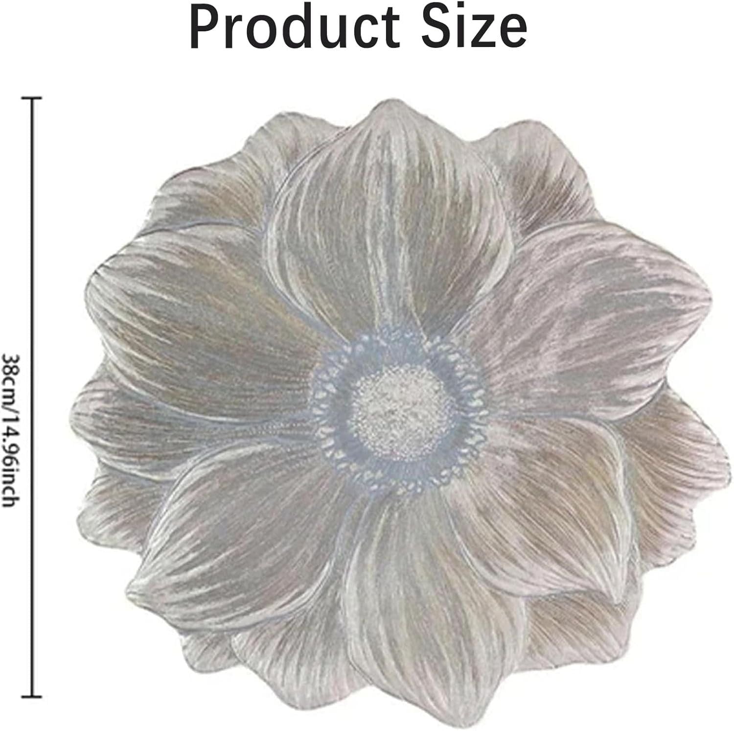 6 Pack Creative Flower PVC Placemat 3D Floral Design Placemats Heat-Resistant Place Mats