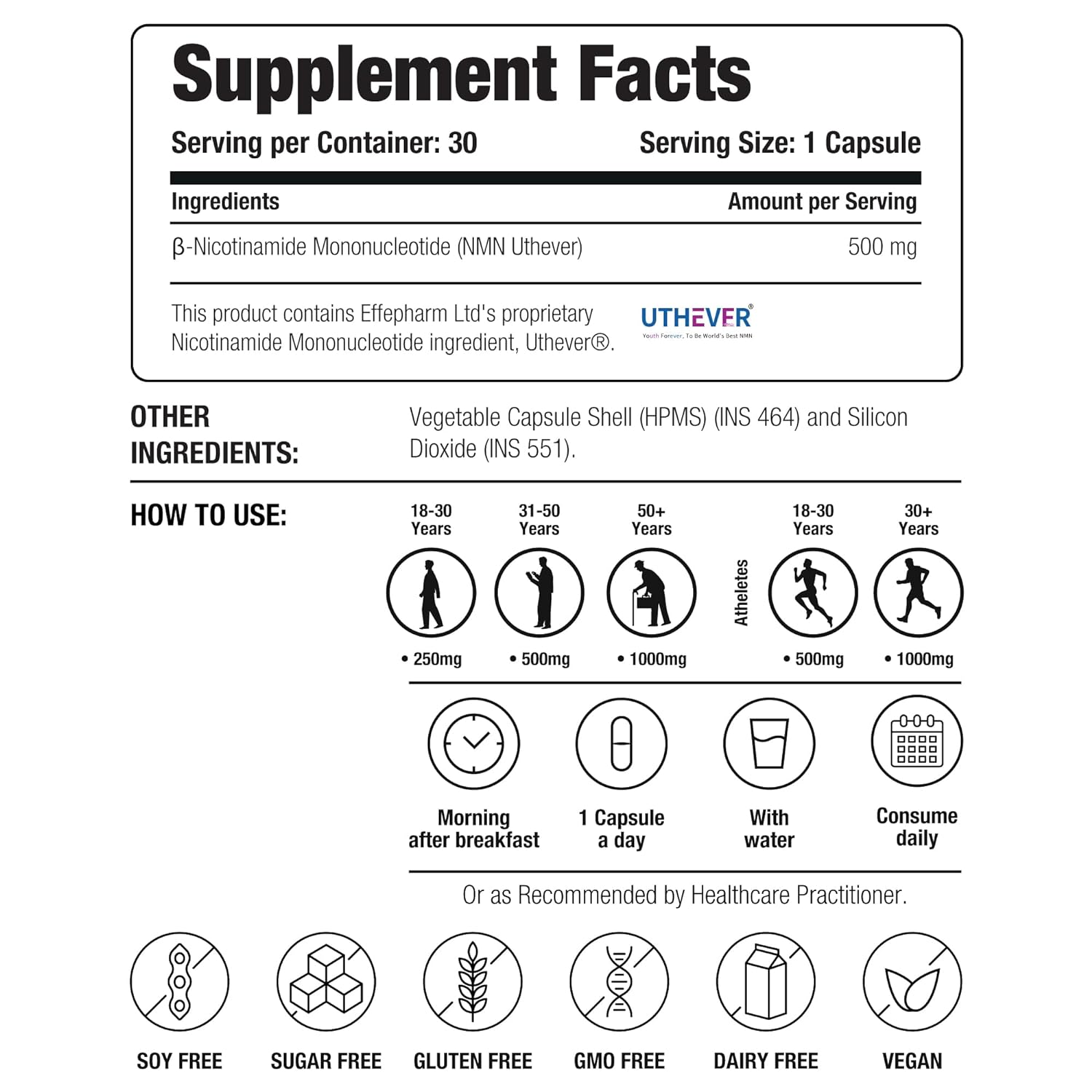 DECODE AGE UTHEVER NAD+ 500 Capsules 30