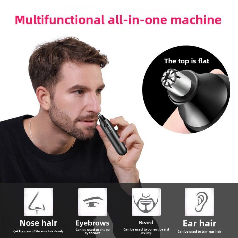 Battery Nose Hair Trimmer with Rounded Blade