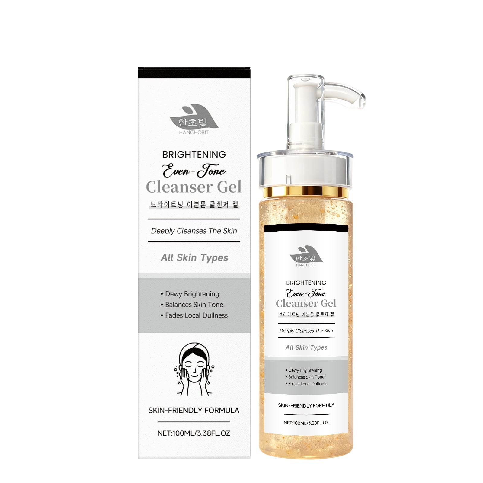 Cleansing Gel for Balanced Water and Oil, Gentle Foaming, Clear Pores, Radiant Skin ,100ml