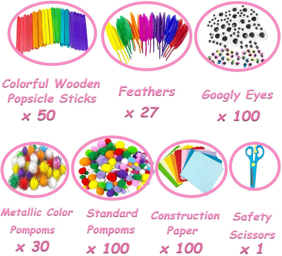 Arts Crafts Supplies Kit 1200pcs Kids DIY Crafting Activity Toy Set Gifts