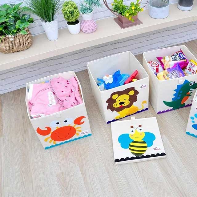 Animals Folding Kid Storage Box & Toys Organizer - Cute, Collapsible Storage Solution for Toys, Clothes & More