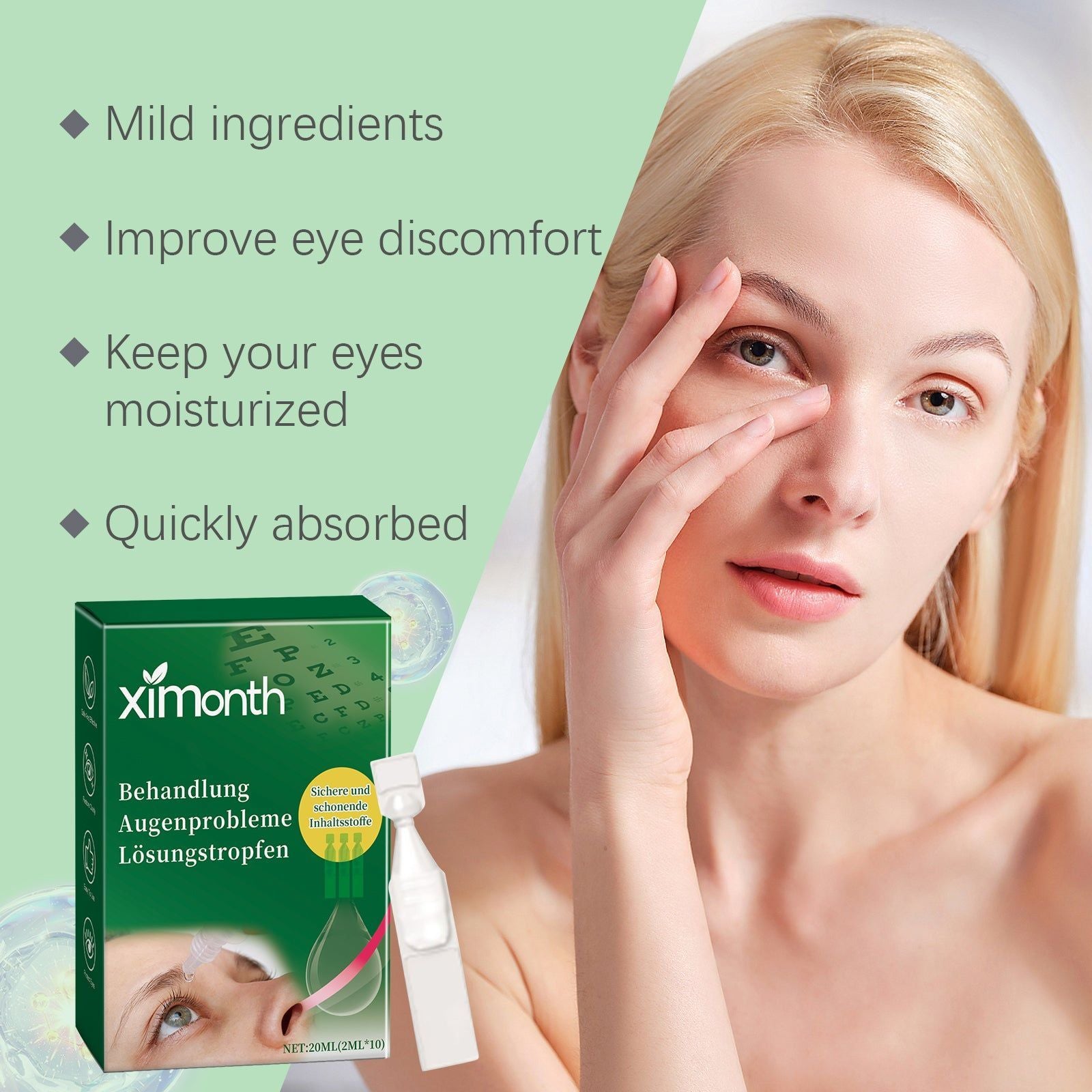 Care Eye Drops, Moisturizing Eye Care for Dry Eyes, Eye Strain Relief ,20ml