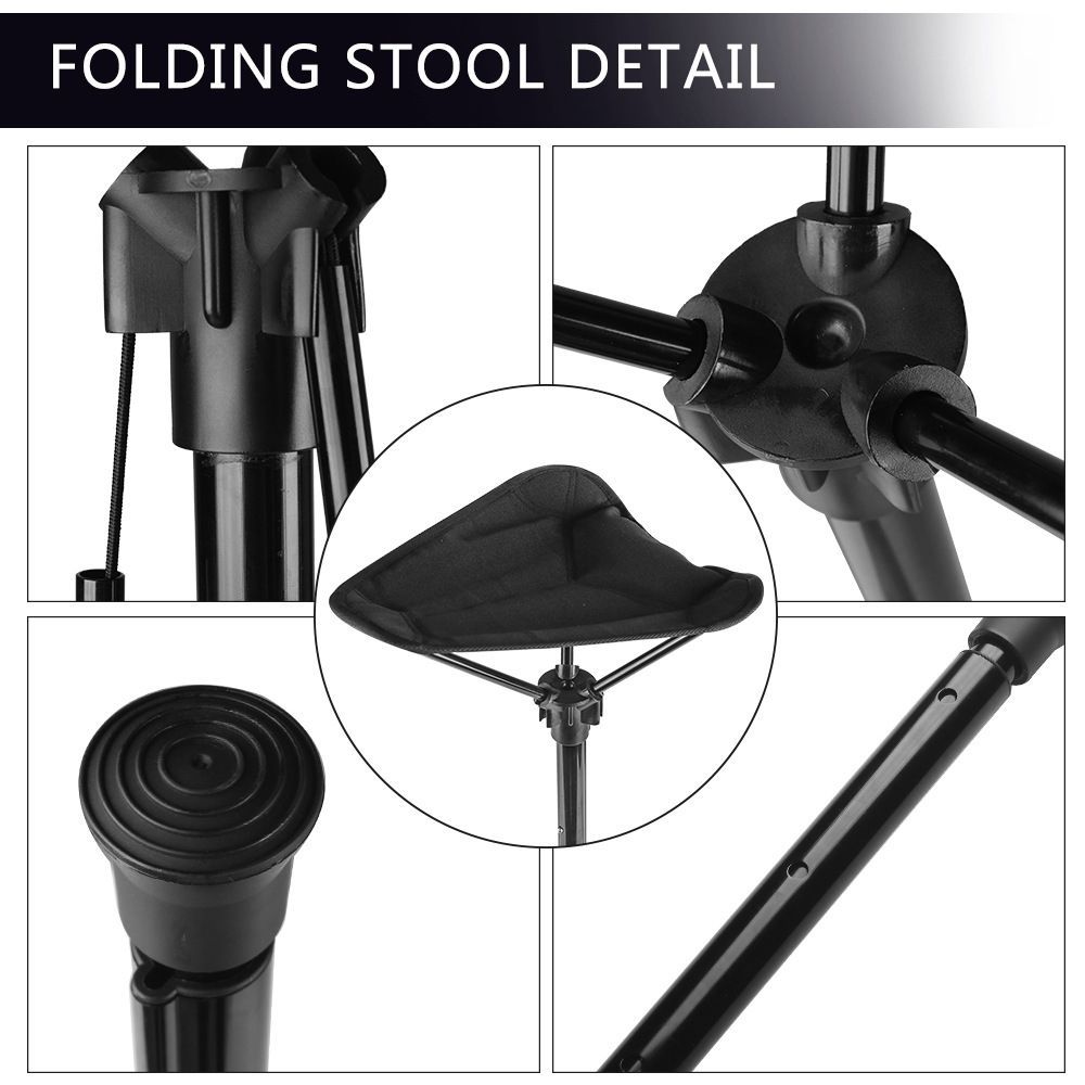 Portable Stool Height Adjustable Seat Retractable Outdoor Fishing Chair With 3 Gear