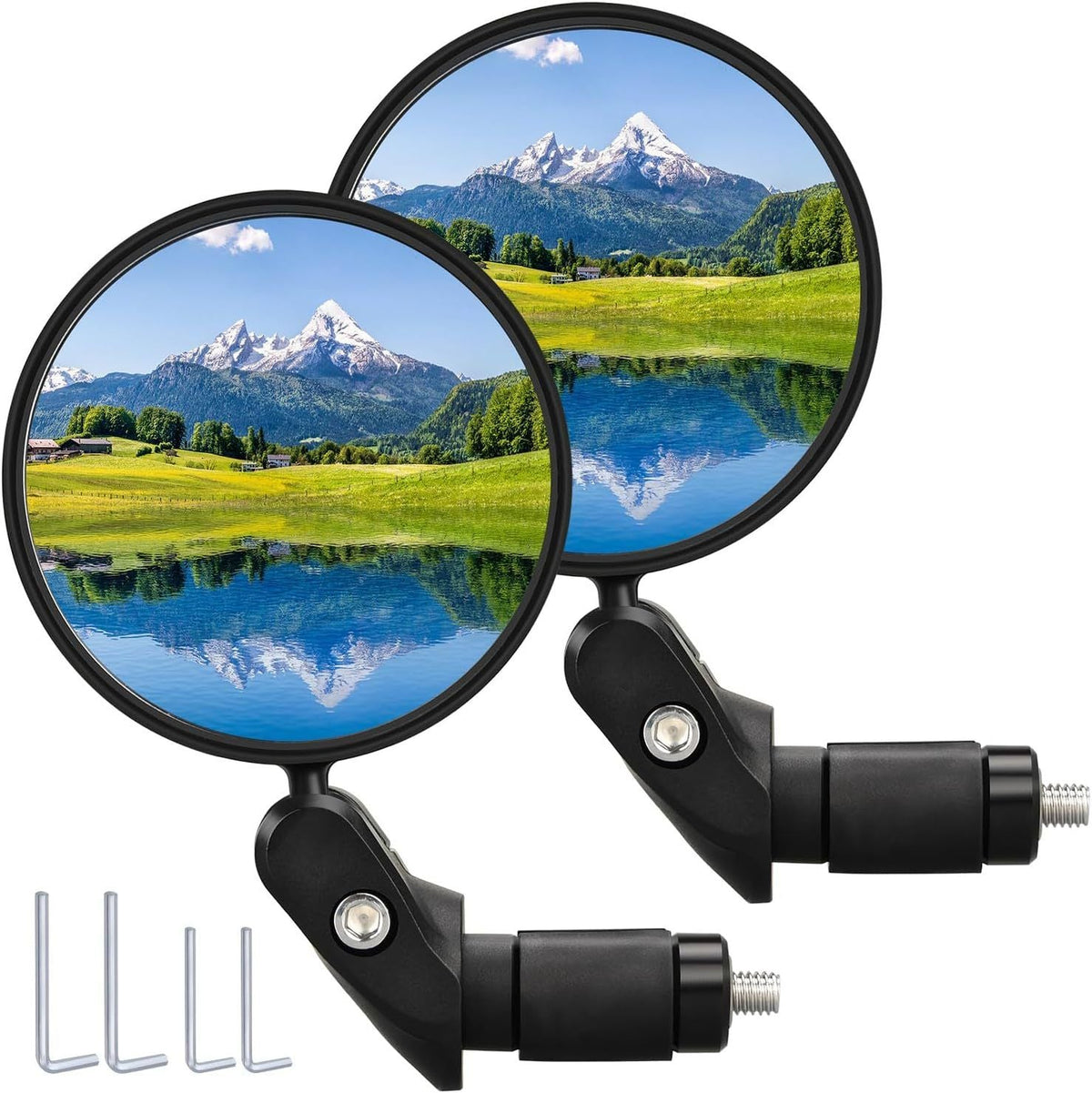 2pcs Handlebar Bike Mirrors HD Bicycle Rearview Mirror Adjustable Handlebar Mounted Mirror
