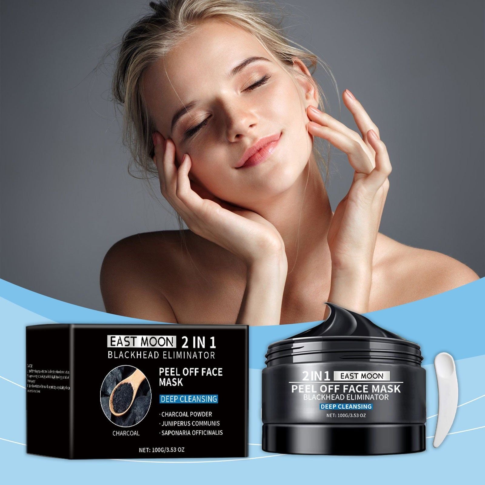 Bamboo Charcoal Facial Mask, Deep Cleansing, Oil Control, Brightening, Moisturizing ,1set