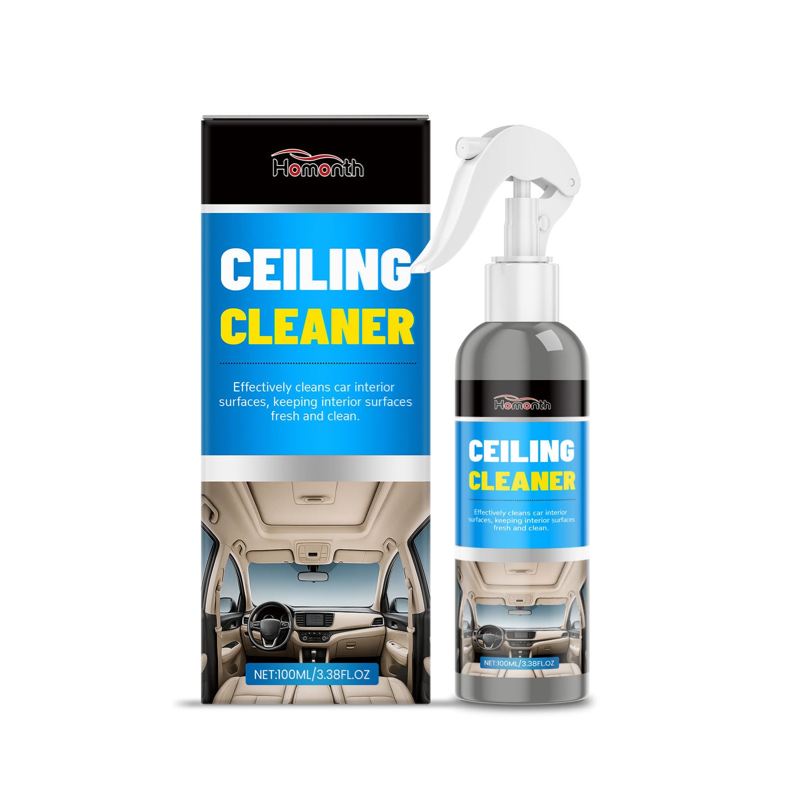 Car Interior Cleaner, Fast & Effective Car Cleaning, Soft Cushion & Fabric Care ,100ml